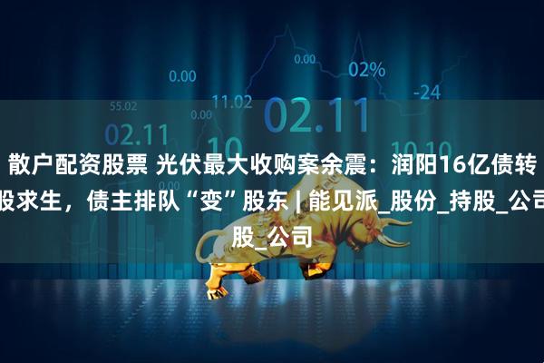 散户配资股票 光伏最大收购案余震：润阳16亿债转股求生，债主排队“变”股东 | 能见派_股份_持股_公司